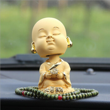 時刻美 可愛汽車擺件 搖頭公仔 車內(nèi)創(chuàng)意擺件 汽車用品飾品車飾 保平安改裝專絨沙金小和尚 心想事成 寶駿530【圖片 價格 品牌 報價】-京東